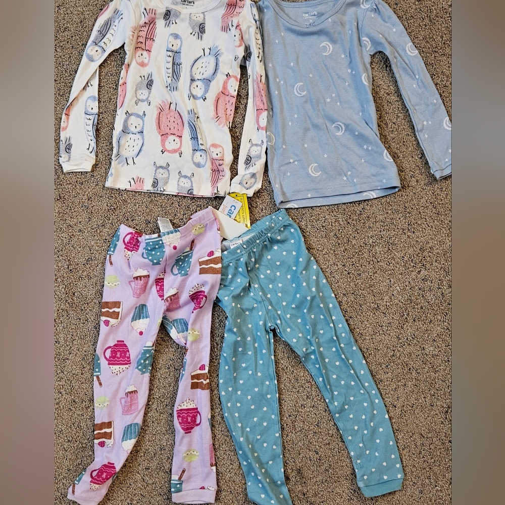 Carter's Kids Pajama Set - Owl and Cupcake Designs